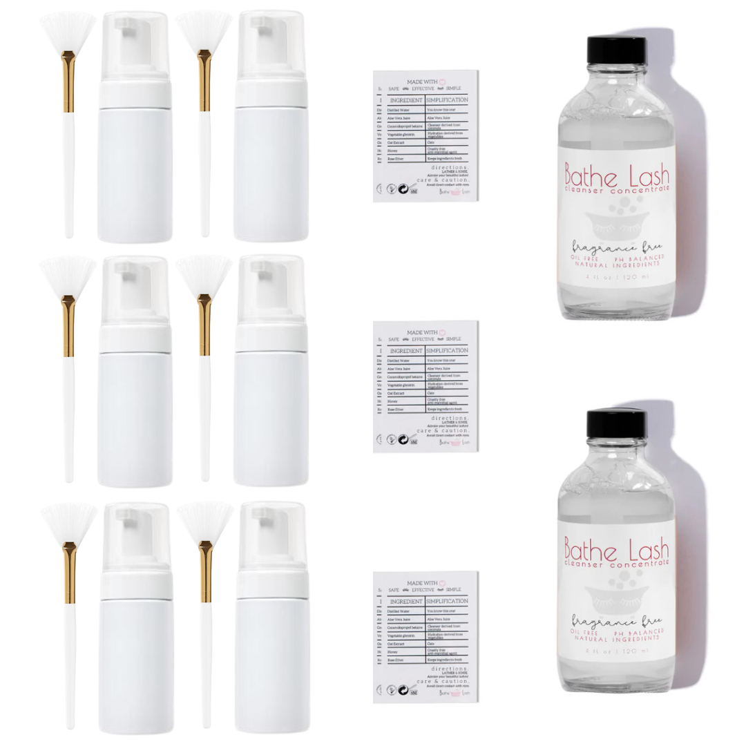 Lash Shampoo Concentrate Kit - 100mL Foaming Pump Bottles